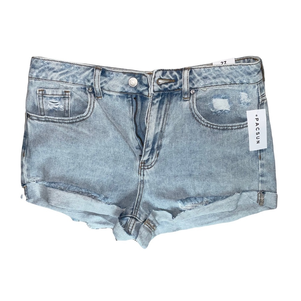 PacSun Sizw 27 Light Wash Distressed Denim Shorts